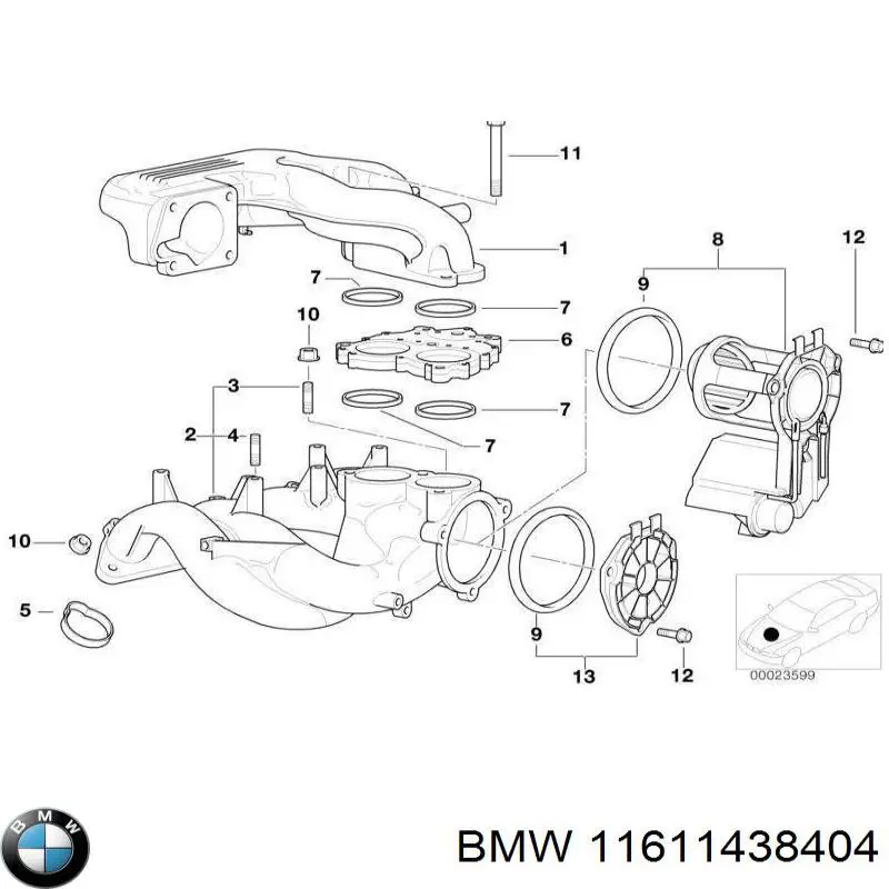 Comprar 11611438404 BMW Regulador de longitud del colector de admisión