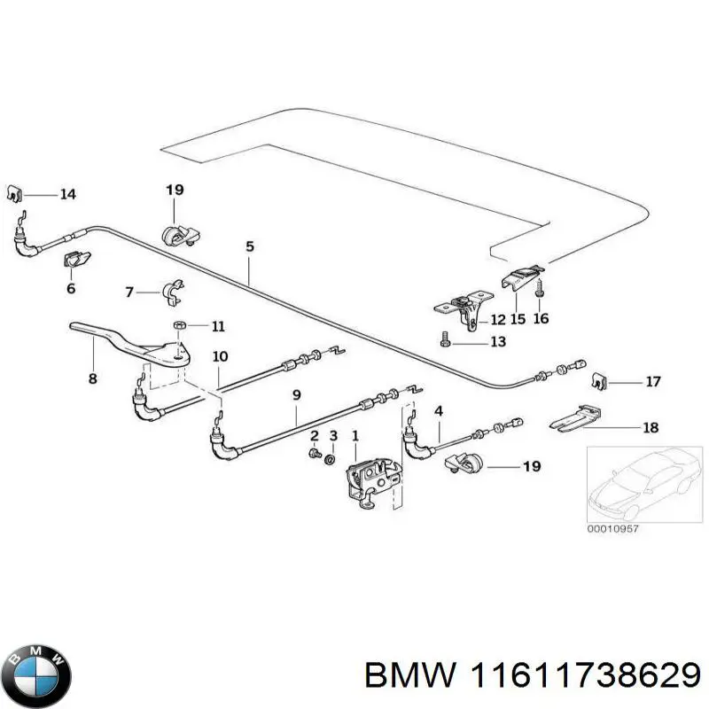 11611738629 BMW brida del sistema de refrigeración (triple)