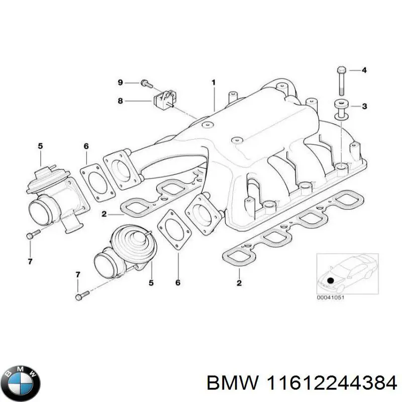 Junta de colector de admisión 11612244384 BMW