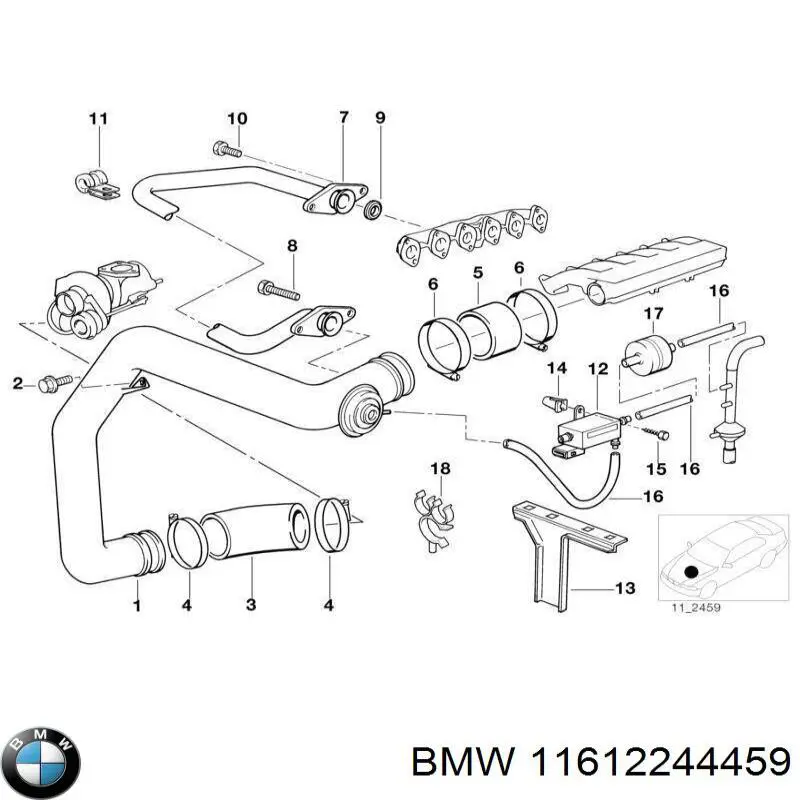 Comprar 11612244459 BMW Manguera inferior del radiador