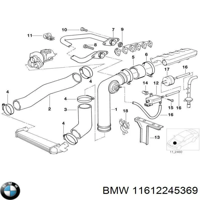 11612245369 BMW manguera hidráulica de alta presión, desde la bomba al mecanismo dirección