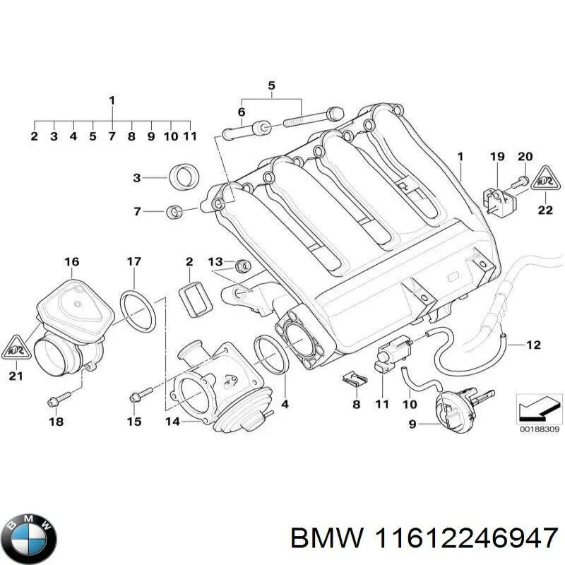 11612246947 BMW abrazadera de tubo de escape trasera