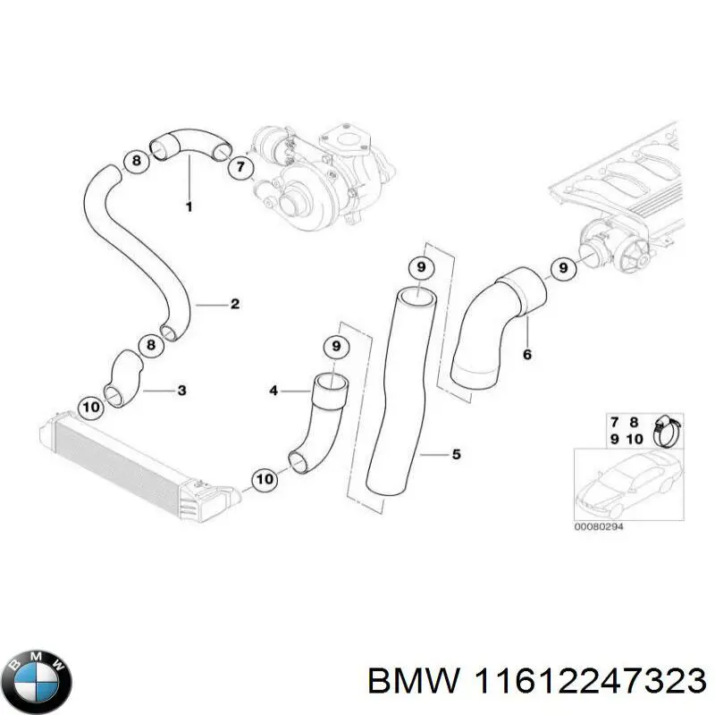 Manguera del intercooler BMW 11612247323 precio, desde 88,57 EUR