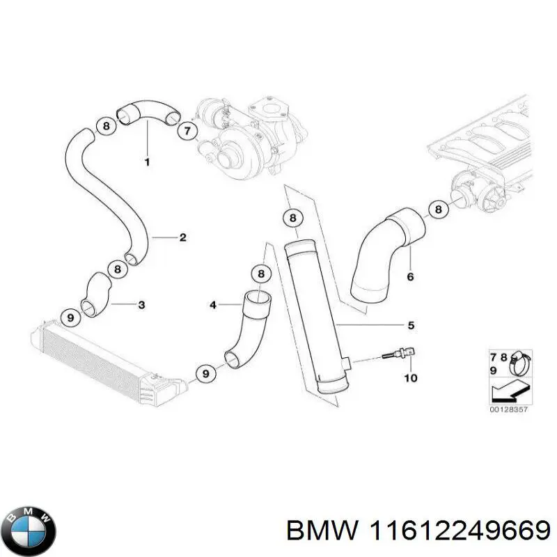 Manguera del intercooler BMW 11612249669 precio, desde 19,33 EUR