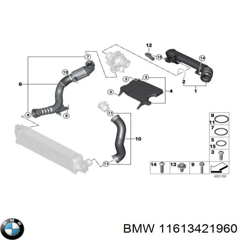 Comprar 11613421960 BMW Tubo intercooler