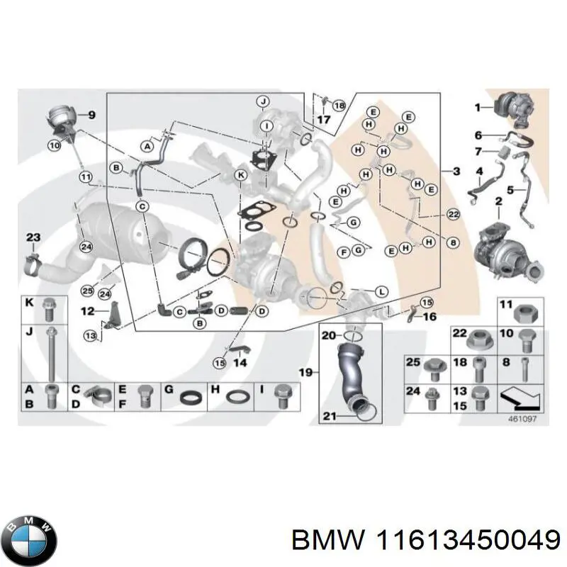 11613428182 BMW tubo flexible de aire de sobrealimentación izquierdo