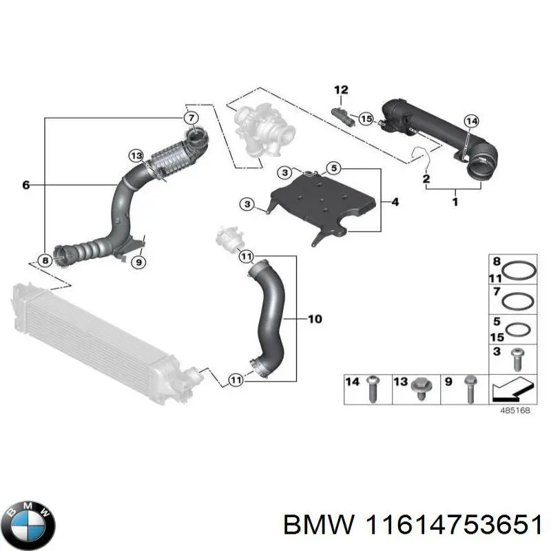 Manguito intercooler izquierdo para BMW X1 (F48)