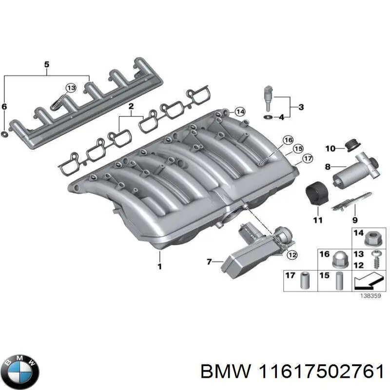 11617502761 BMW junta tórica para tuberías del sistema de lubricación