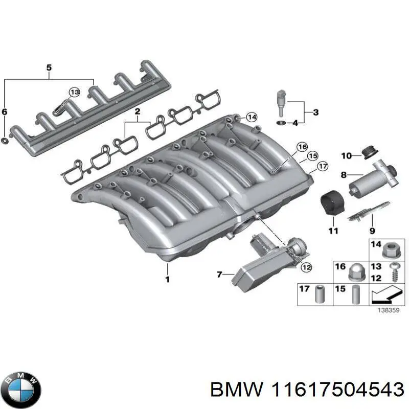 11617504543 BMW junta, tapa de tubo de llenado de aceite