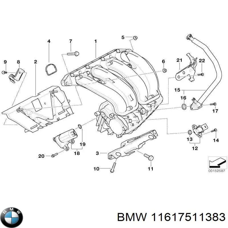 Comprar 11617511383 BMW Regulador de longitud del colector de admisión