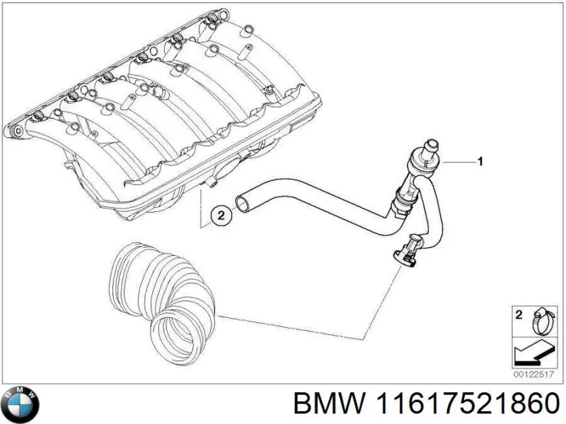 11617521860 BMW válvula, ventilaciuón cárter