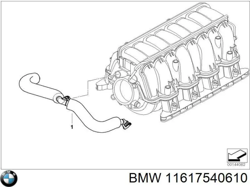 11617540610 BMW tubo de ventilacion del carter (separador de aceite)