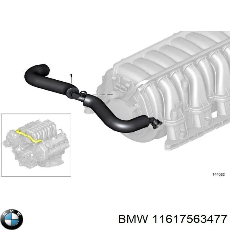 11617563477 BMW tubo de ventilacion del carter (separador de aceite)