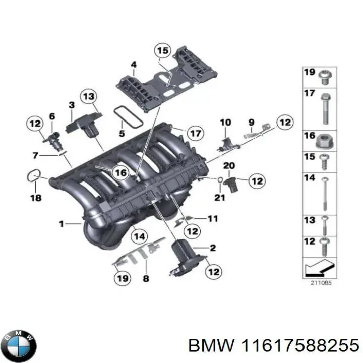 11617588255 BMW junta, tapa de tubo de llenado de aceite