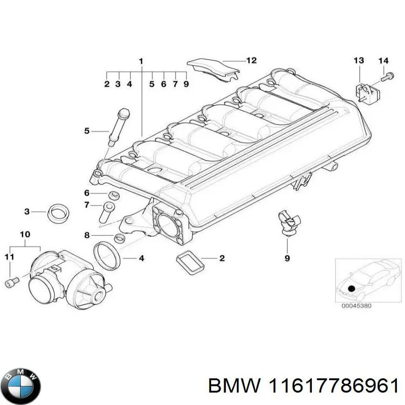 Cuerpo de aceleración completo BMW 11617786961 precio, desde 13,11 EUR