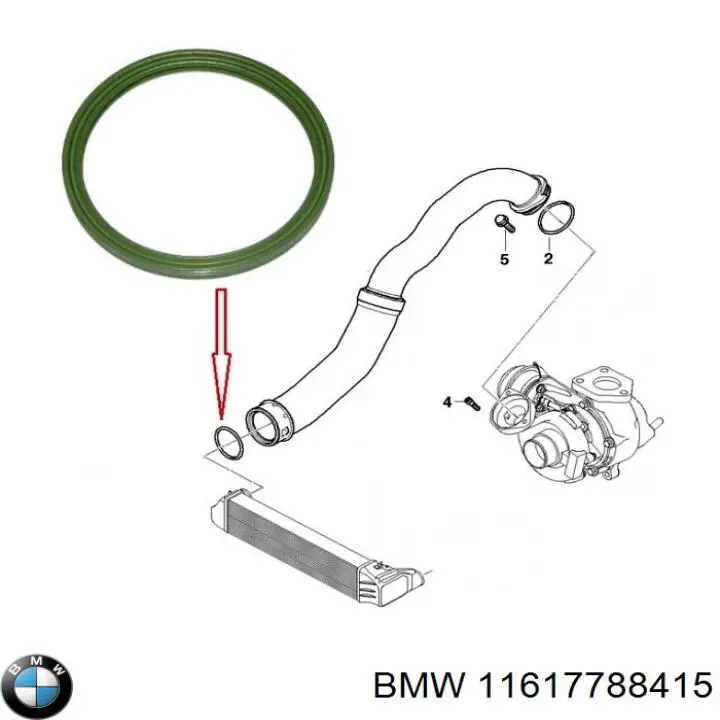 11617788415 BMW junta tórica para tubo intercooler