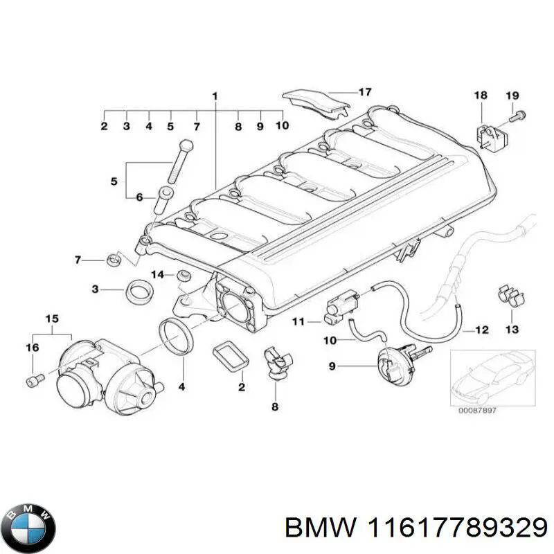 11617789329 BMW colector de admisión, suministro de aire