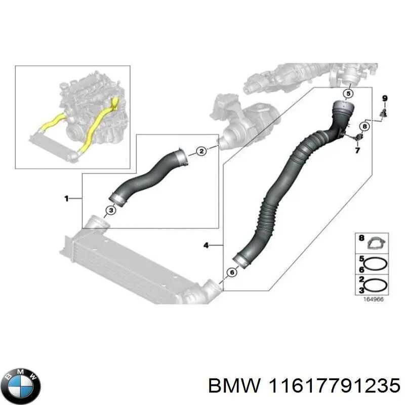 11617791235 BMW junta tórica para tubo intercooler