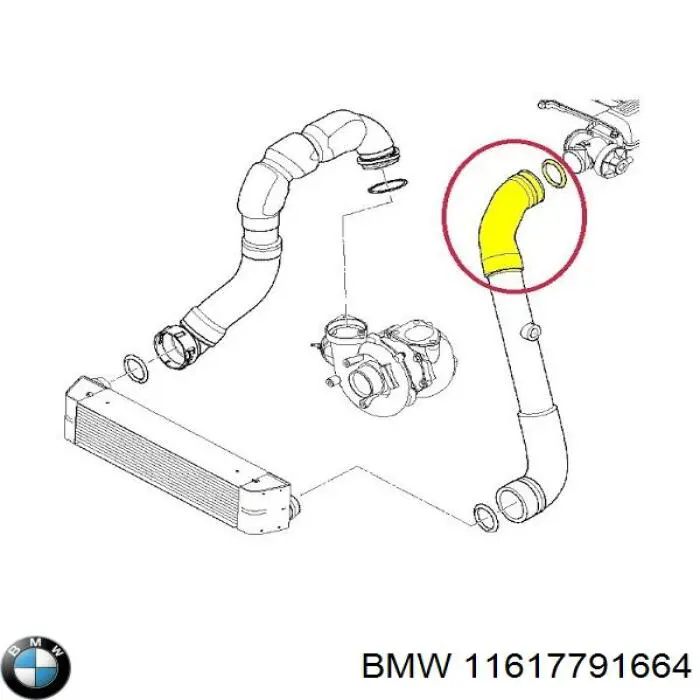 Tubo flexible de aire de sobrealimentación superior para BMW 5 (E60)