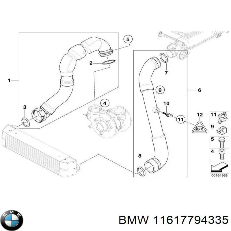 Tubo flexible de aire de sobrealimentación derecho para BMW X5 (E53)