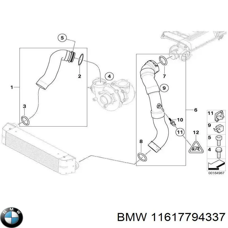 Manguito intercooler izquierdo para BMW 7 (E65, E66, E67)