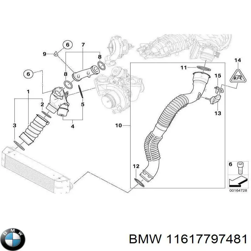 Manguera del intercooler BMW 11617797481 precio, desde 104,54 EUR