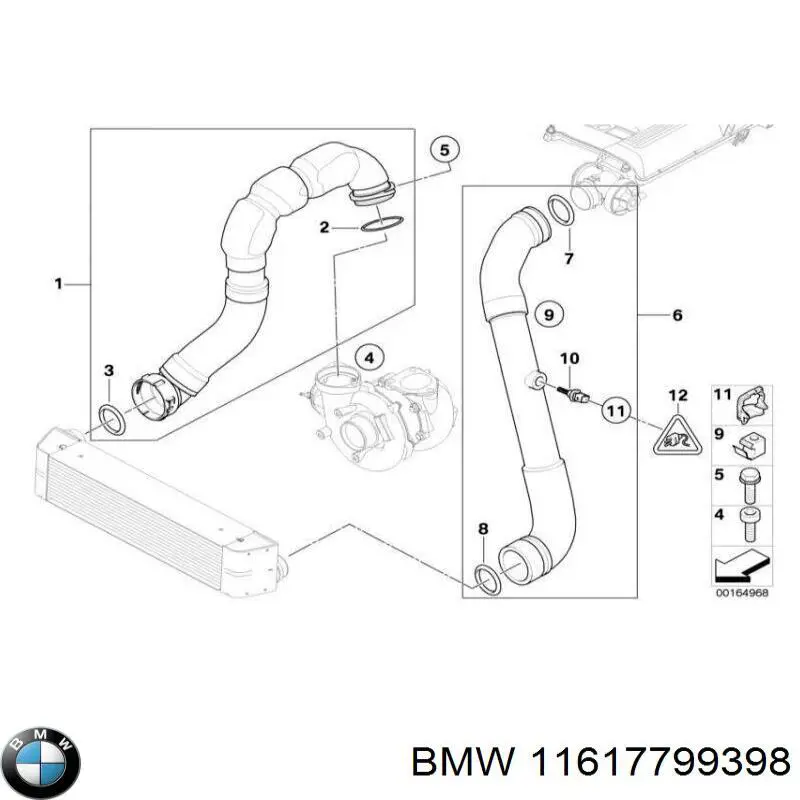 11617799398 BMW tubo flexible de aire de sobrealimentación izquierdo