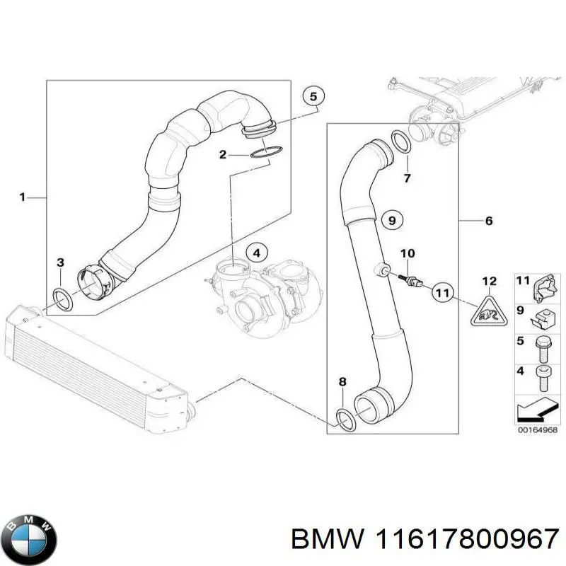 Comprar 11617800967 BMW Tubo intercooler