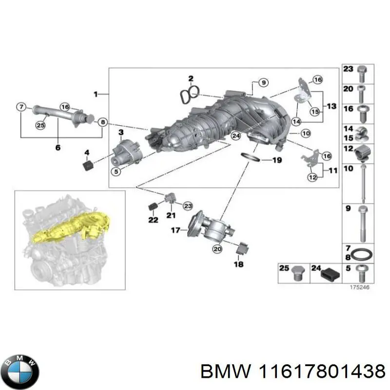 Comprar 11617801438 BMW Junta de colector de admisión