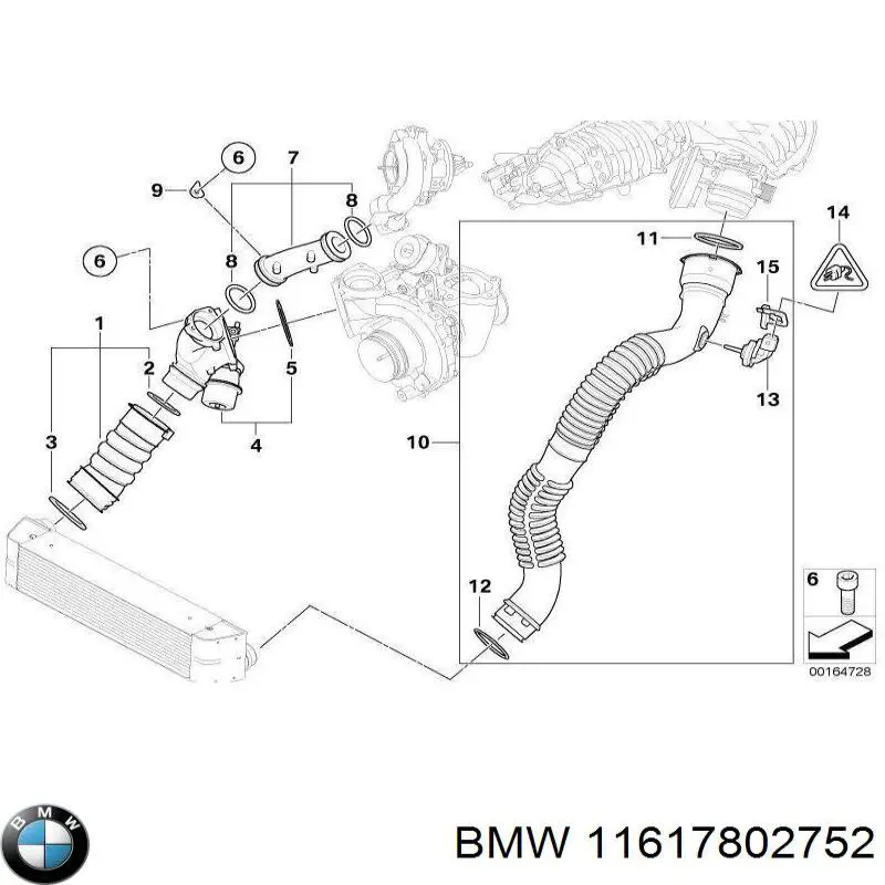 Manguera del intercooler BMW 11617802752 precio, desde 53,32 EUR