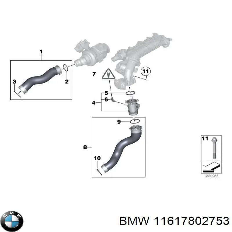 Comprar 11617802753 BMW Tubo intercooler