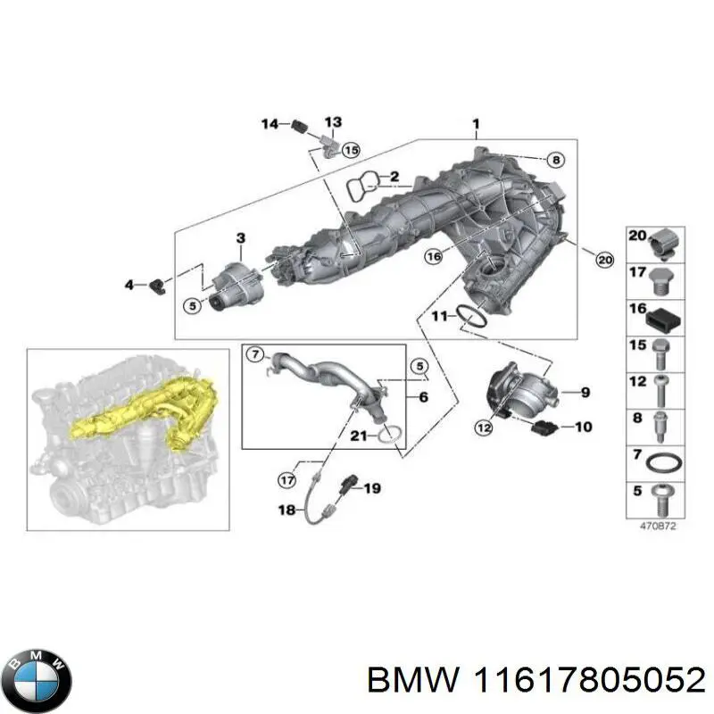 11617805052 BMW junta, tapa de tubo de llenado de aceite