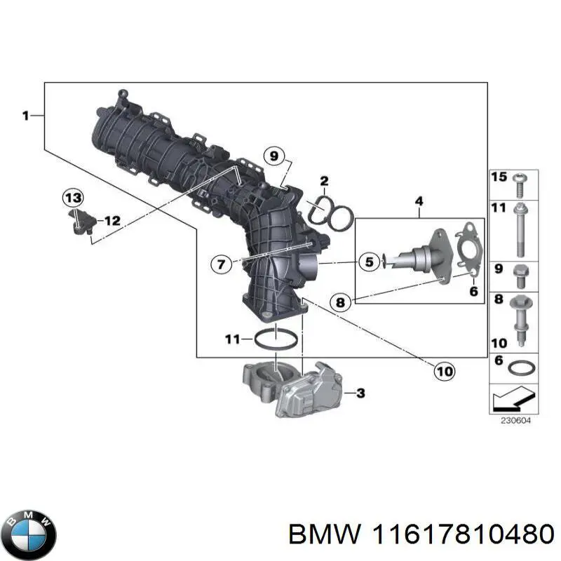 Manguera Tuberia De Radiador (gases de escape) para BMW 3 (F30, F80)
