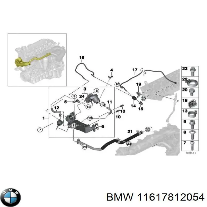 Junta de válvula EGR 11617812054 BMW