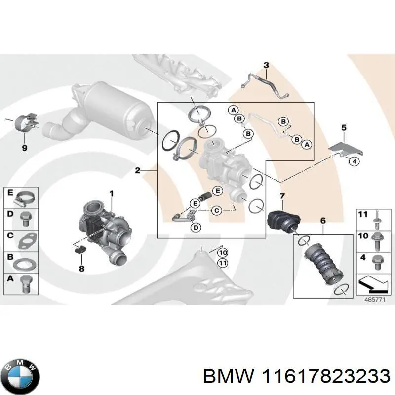 11617823233 BMW tubo flexible de aire de sobrealimentación izquierdo