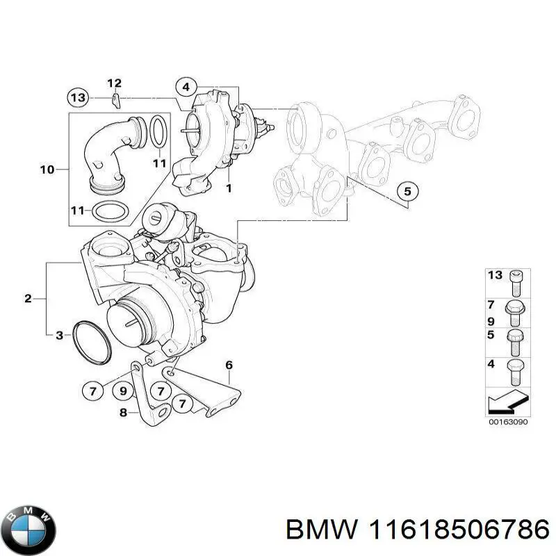 Junta tórica del tubo del intercooler 11618506786 BMW