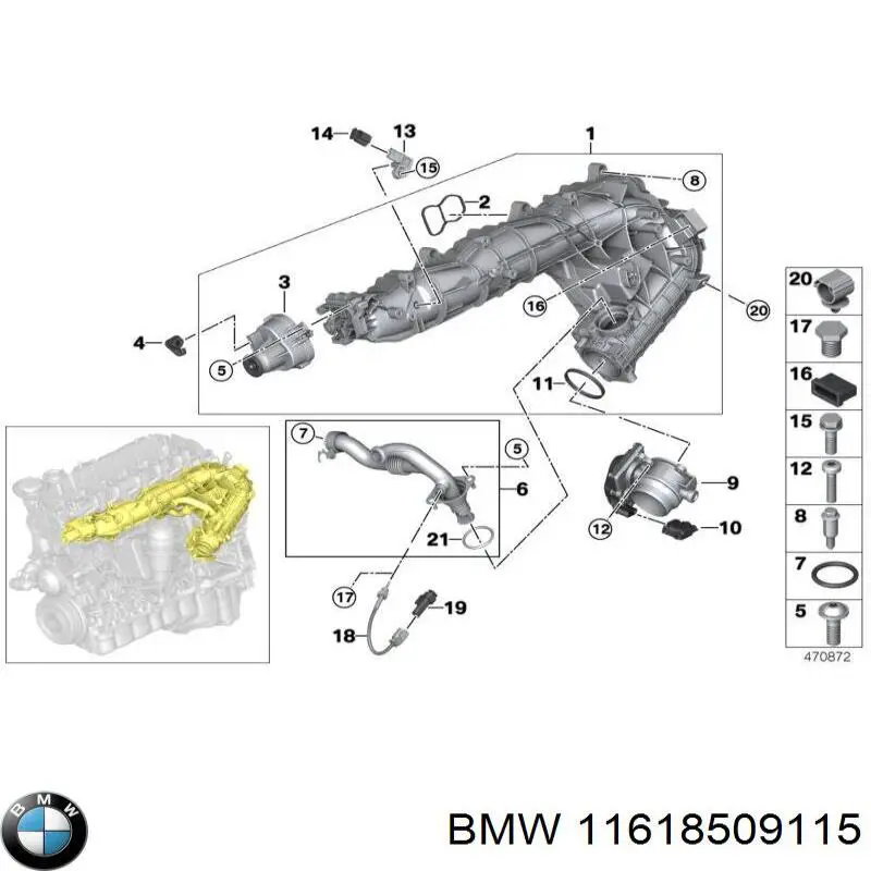 Comprar 11618509115 BMW Junta de tapa del tubo de llenado de aceite