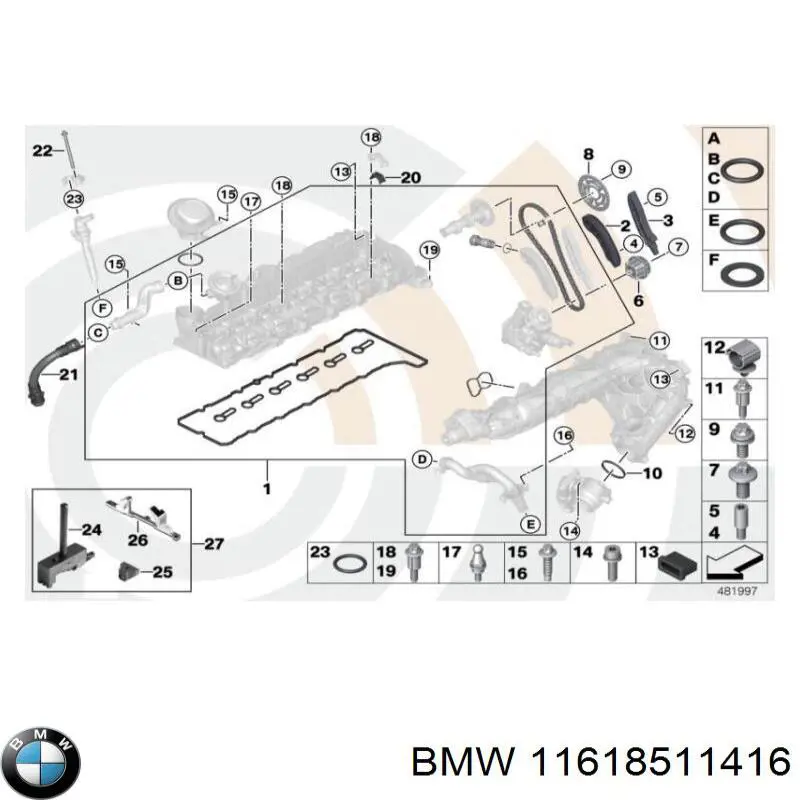 11618511416 BMW junta, colector de admisión