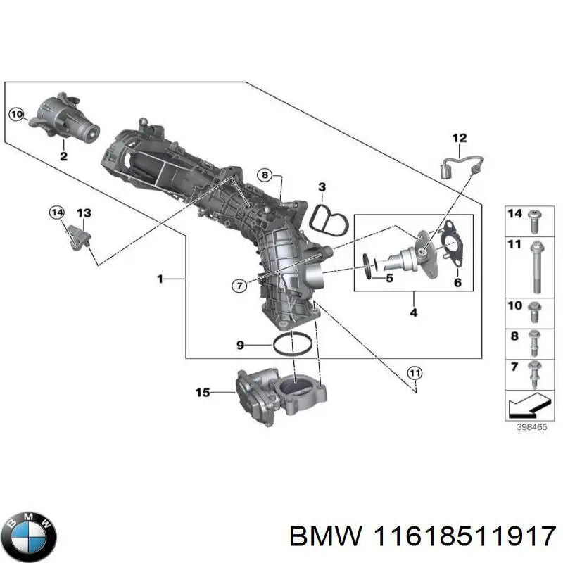 11618511917 BMW junta, colector de admisión
