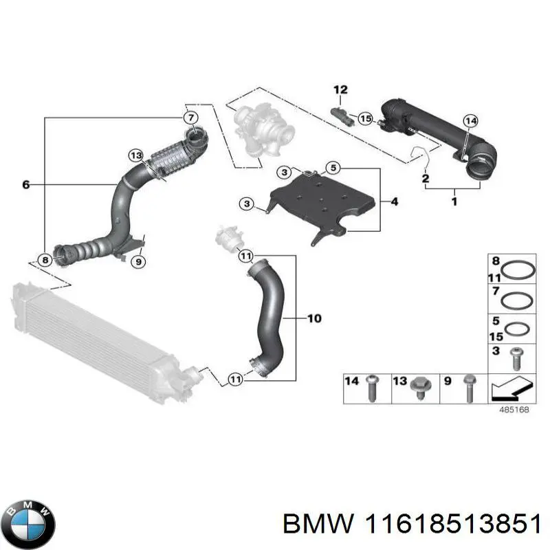 Manguera del intercooler BMW 11618513851 precio, desde 54,78 EUR