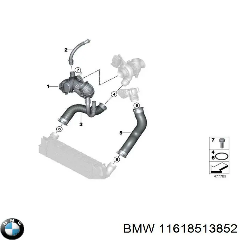 Comprar 11618513852 BMW Tubo intercooler