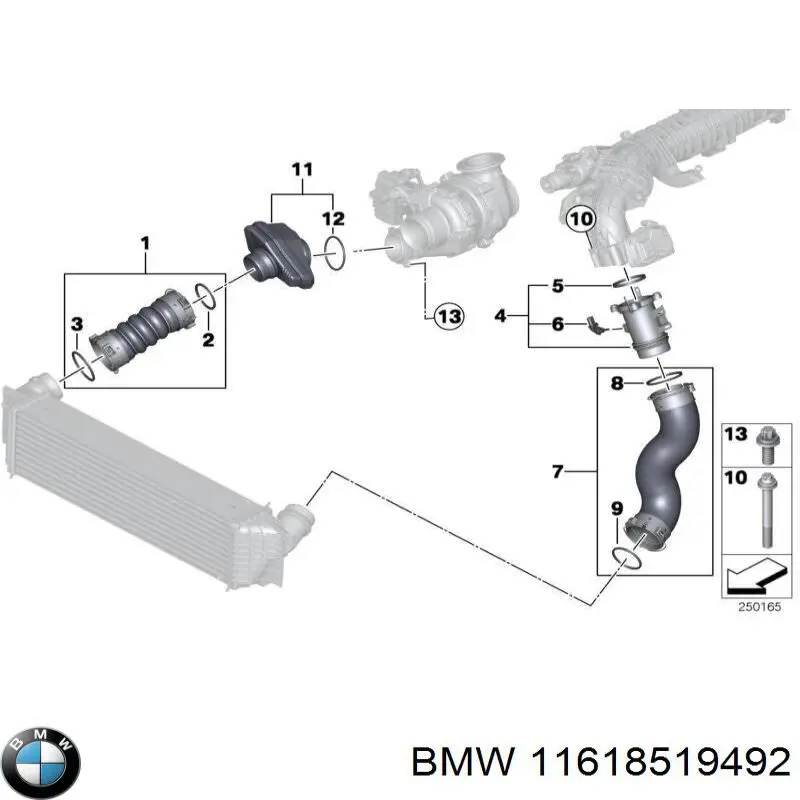 Comprar 11618519492 BMW Tubo intercooler