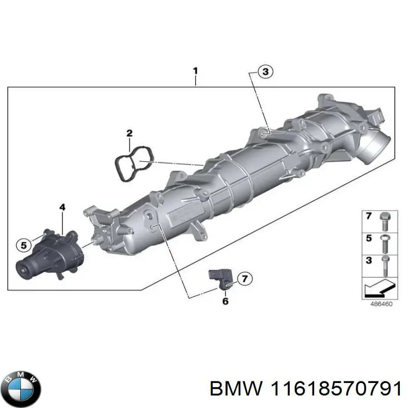 Válvula (actuador) de mariposa EGR 11618570791 BMW