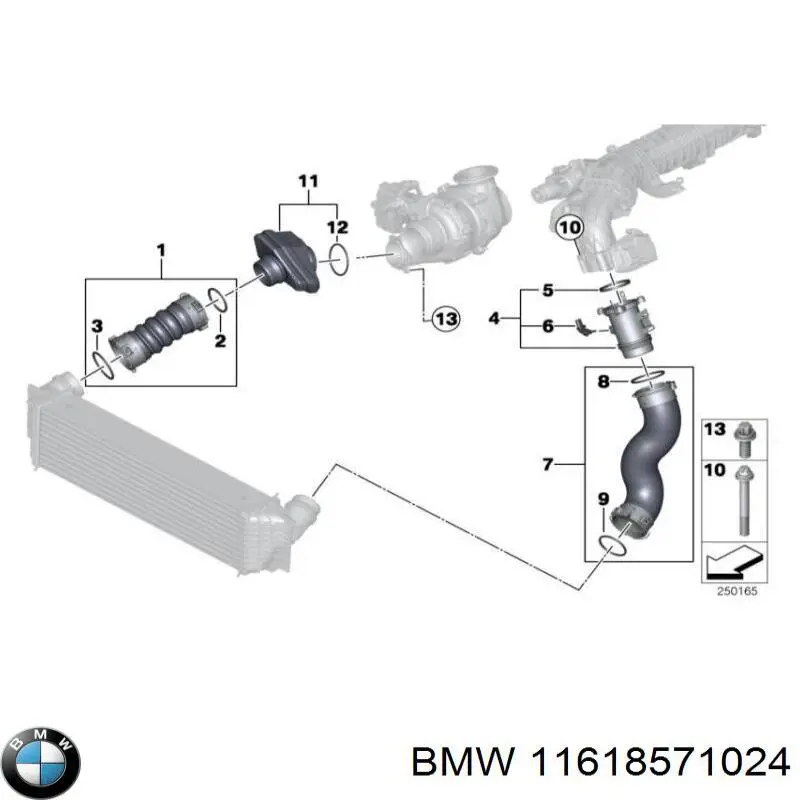 Comprar 11618571024 BMW Tubo intercooler