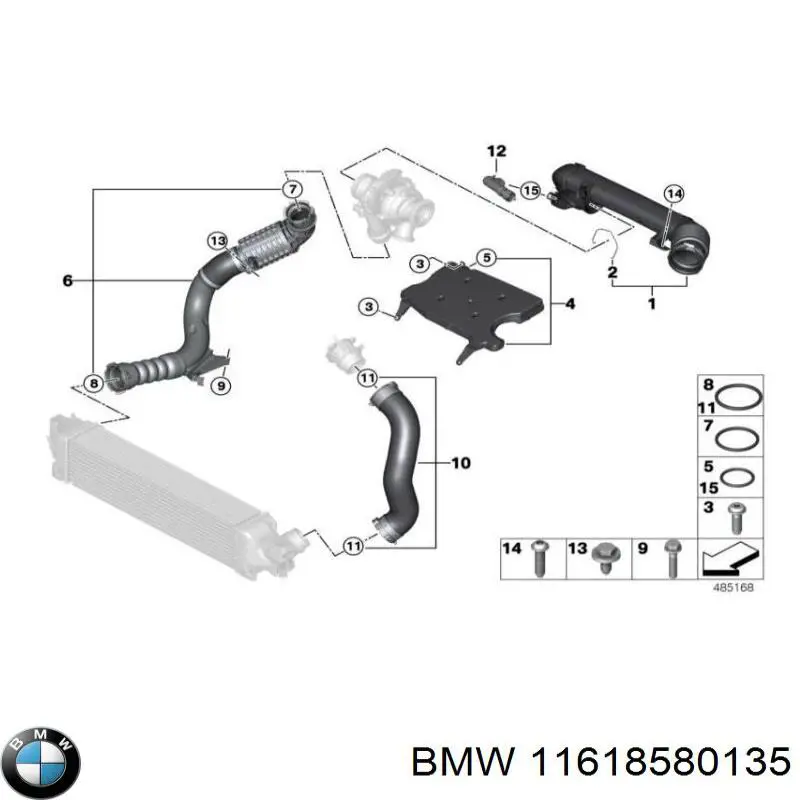 11618580135 BMW Manguera del intercooler