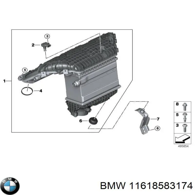 11618583174 BMW junta, adaptador de filtro de aceite