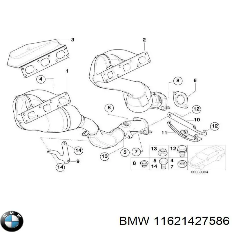 Espárrago del colector de escape para BMW 3 (E46)