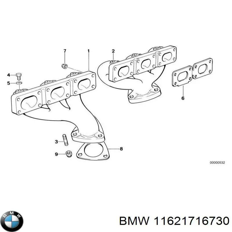 11621716730 BMW colector de escape delantero