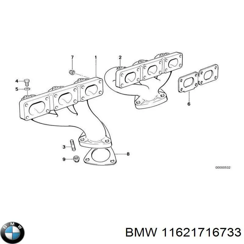 11621716733 BMW colector de escape trasero