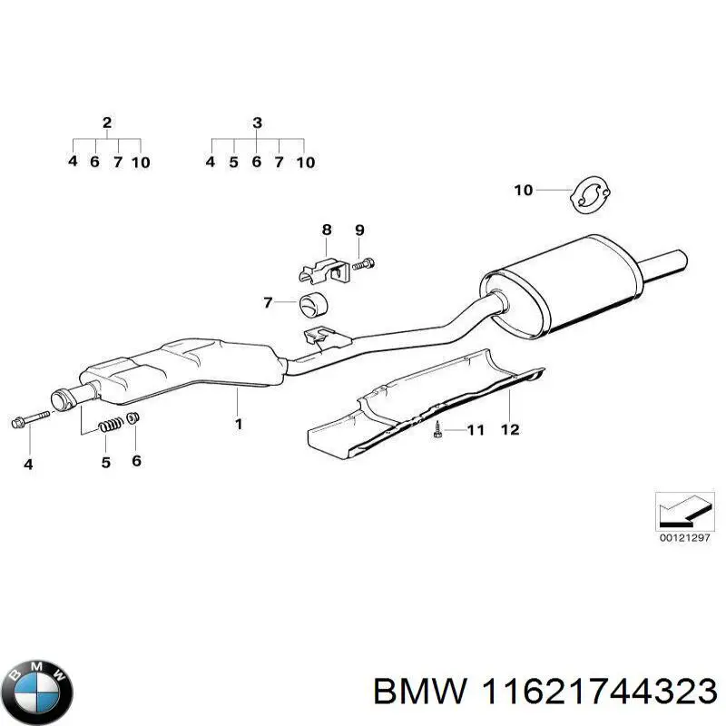Tuerca de fijación del tubo de escape 11621744323 BMW